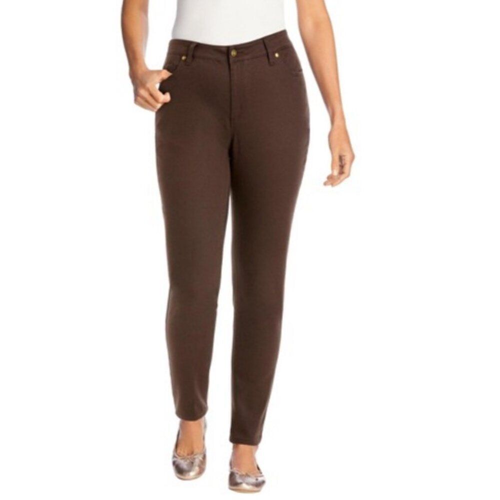Michael Kors Women Chocolate Slim Knit Pants Size 14